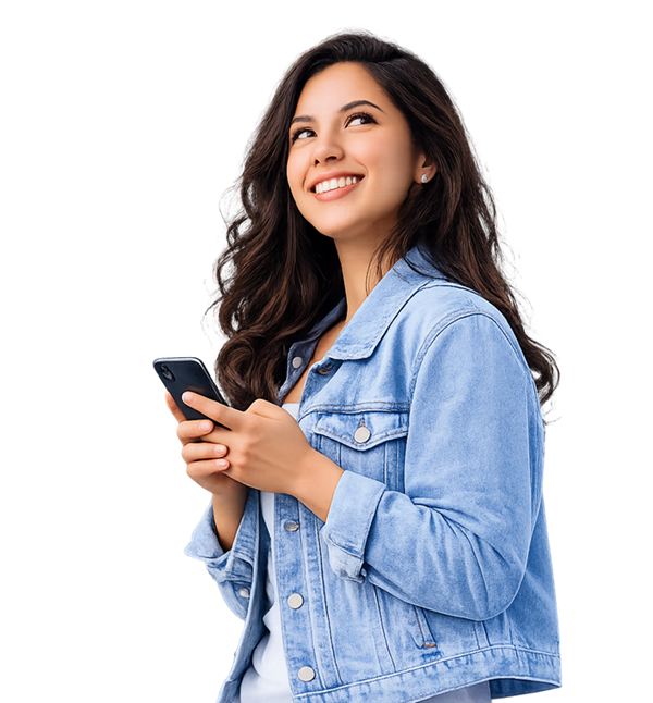 Mulher usando celular